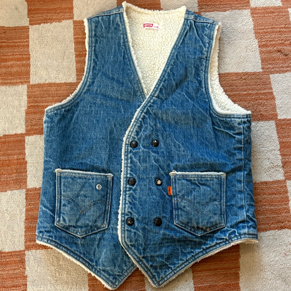 Vintage orange tab Levi’s Denim Sherpa Vest